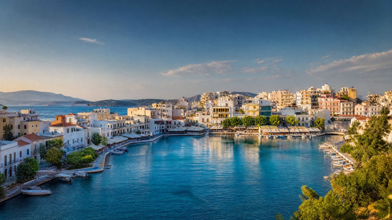 Agios Nikolaos, Crete Agios Nikolaos harbour and waterfront in Crete