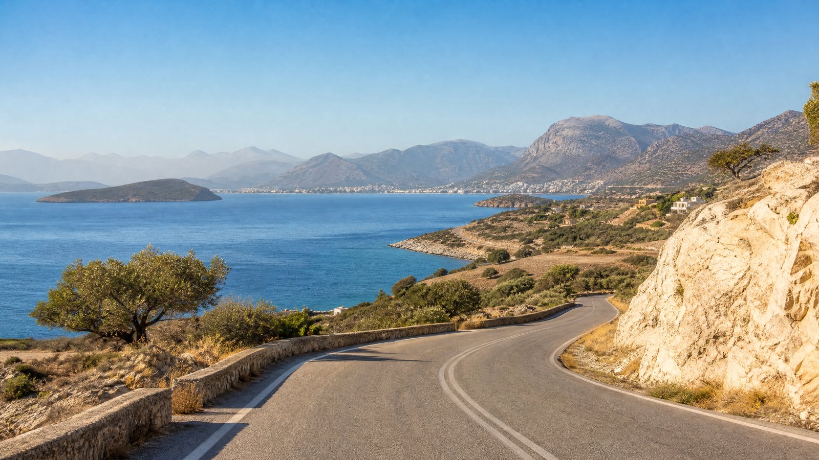 A scenic drive along the Mirabello coast