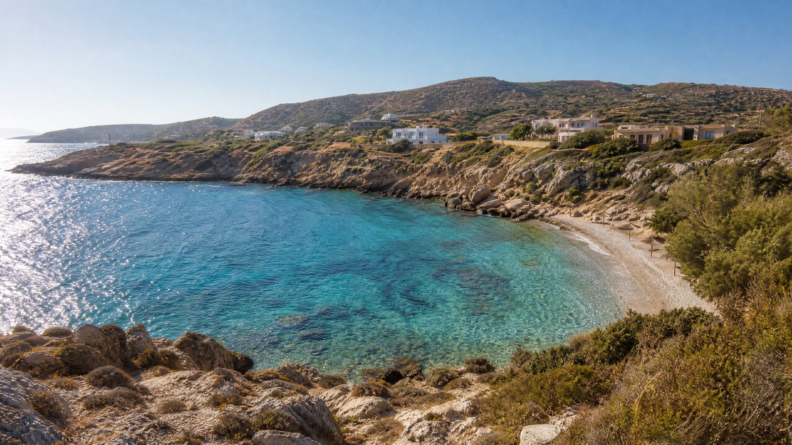 A quiet turquoise cove near Agios Nikolaos