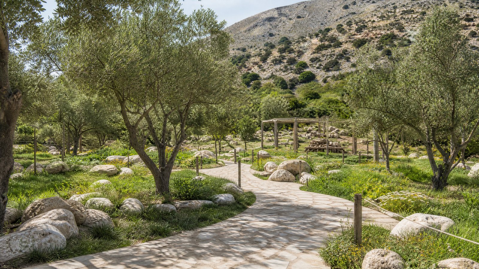 A calm garden path in the eastern Cretan hills